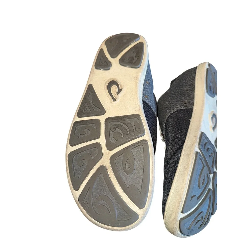 OluKai Nohea Moku Men's Shoes Grey Textile‎ Slip On Sneakers US M7 EUR 40